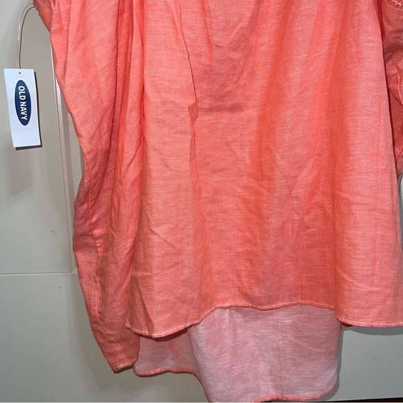 NWT Old Navy Coral Sleeveless Ruffle-Trim Linen-Blend Women’s Top Size XXL - Picture 12 of 14